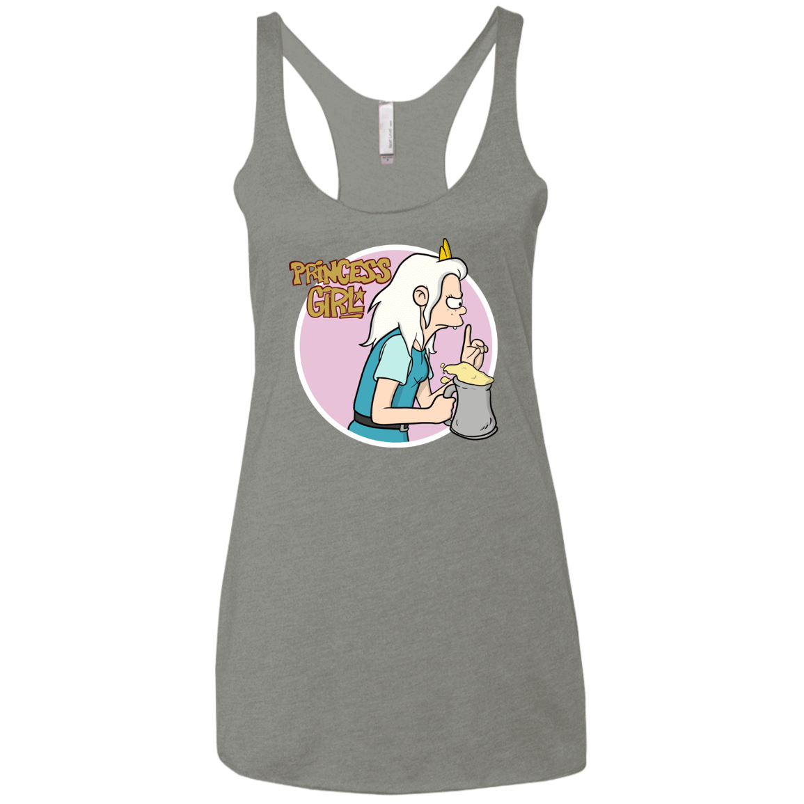 T-Shirts Venetian Grey / X-Small Princess Girl Women's Triblend Racerback Tank