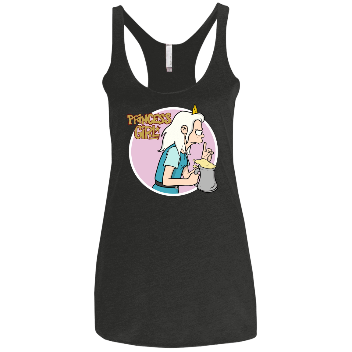 T-Shirts Vintage Black / X-Small Princess Girl Women's Triblend Racerback Tank
