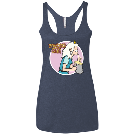 T-Shirts Vintage Navy / X-Small Princess Girl Women's Triblend Racerback Tank