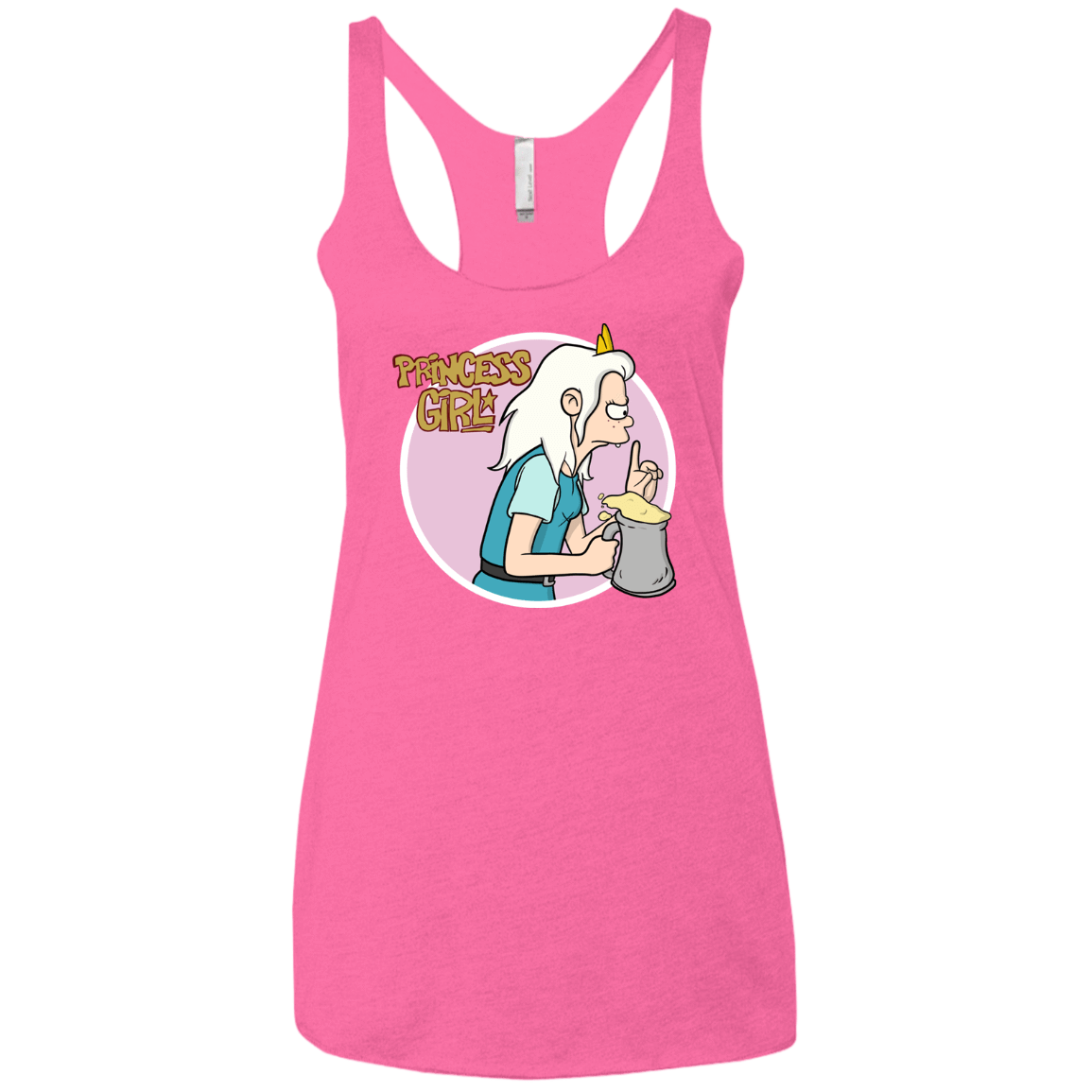 T-Shirts Vintage Pink / X-Small Princess Girl Women's Triblend Racerback Tank