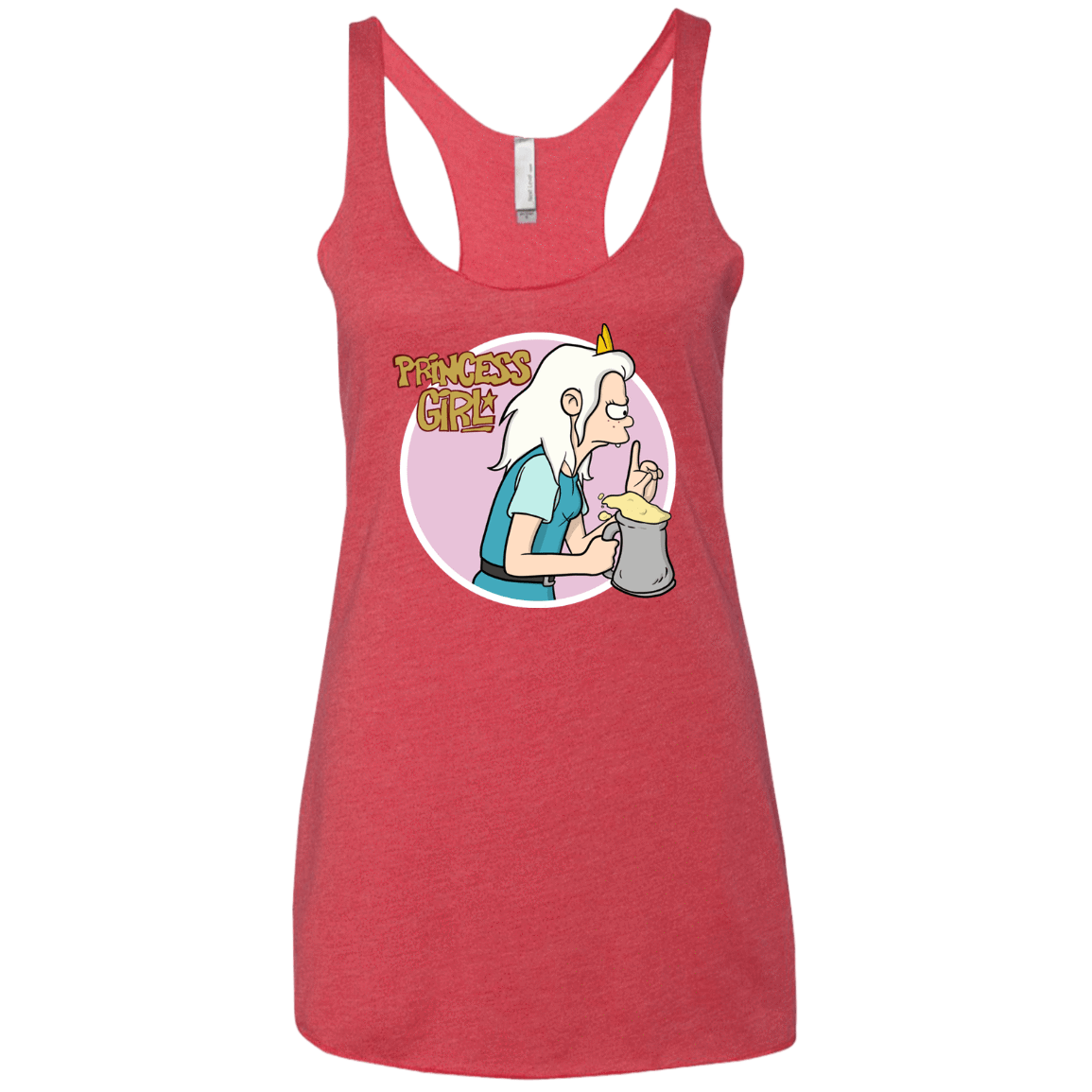 T-Shirts Vintage Red / X-Small Princess Girl Women's Triblend Racerback Tank