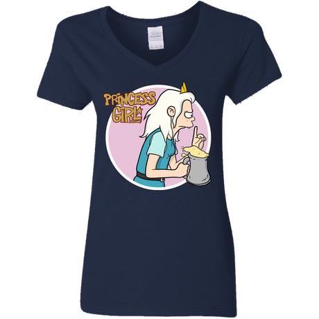 T-Shirts Navy / S Princess Girl Women's V-Neck T-Shirt