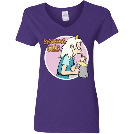 T-Shirts Purple / S Princess Girl Women's V-Neck T-Shirt