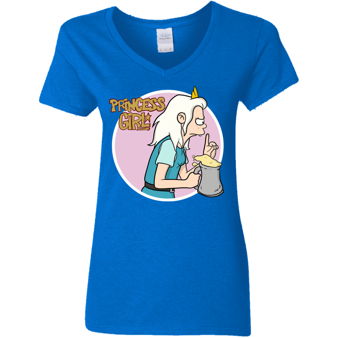 T-Shirts Royal / S Princess Girl Women's V-Neck T-Shirt