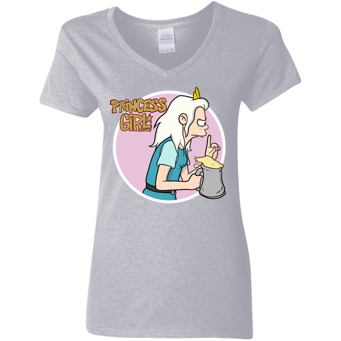 T-Shirts Sport Grey / S Princess Girl Women's V-Neck T-Shirt