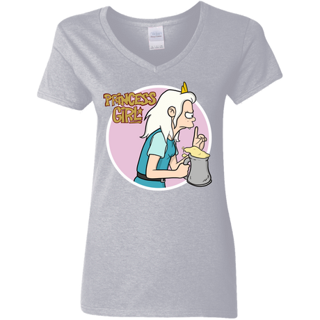 T-Shirts Sport Grey / S Princess Girl Women's V-Neck T-Shirt