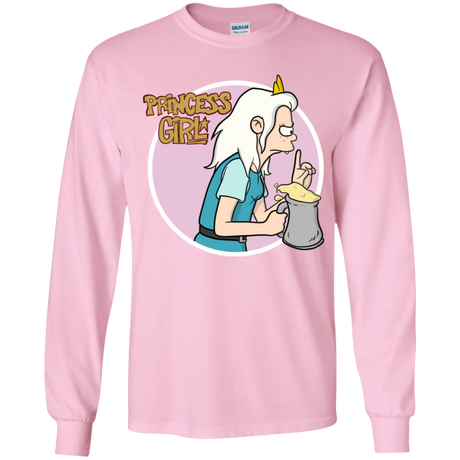 T-Shirts Light Pink / YS Princess Girl Youth Long Sleeve T-Shirt