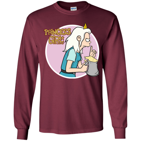 T-Shirts Maroon / YS Princess Girl Youth Long Sleeve T-Shirt