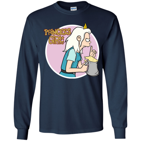 T-Shirts Navy / YS Princess Girl Youth Long Sleeve T-Shirt
