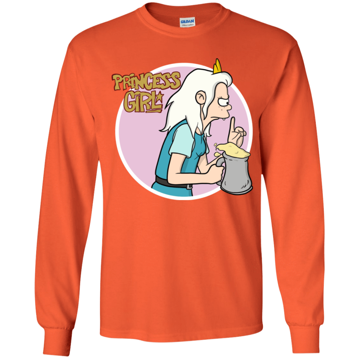 T-Shirts Orange / YS Princess Girl Youth Long Sleeve T-Shirt