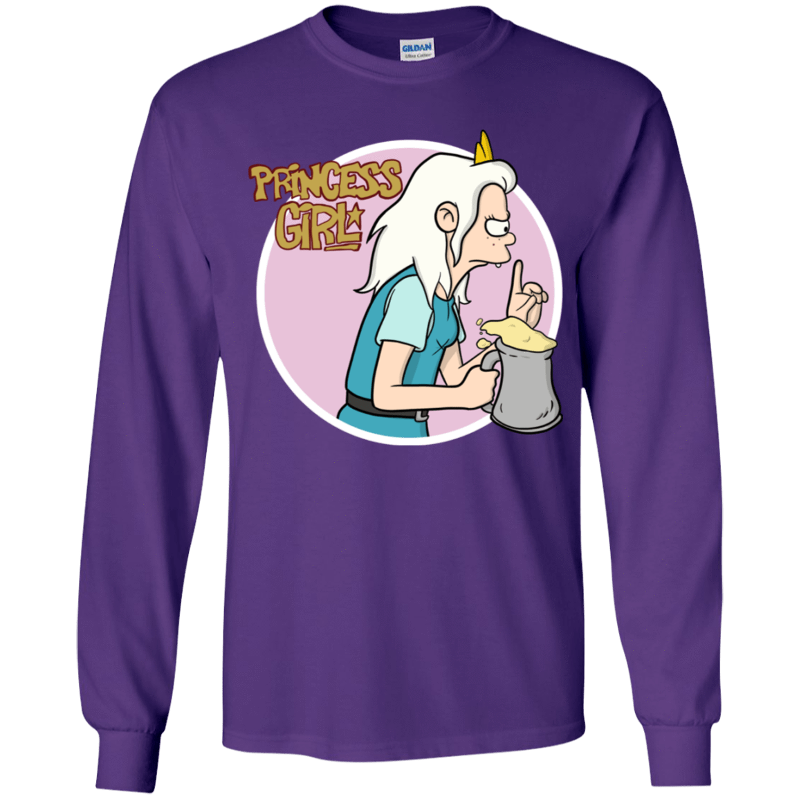 T-Shirts Purple / YS Princess Girl Youth Long Sleeve T-Shirt