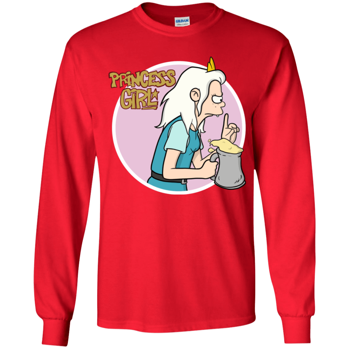 T-Shirts Red / YS Princess Girl Youth Long Sleeve T-Shirt