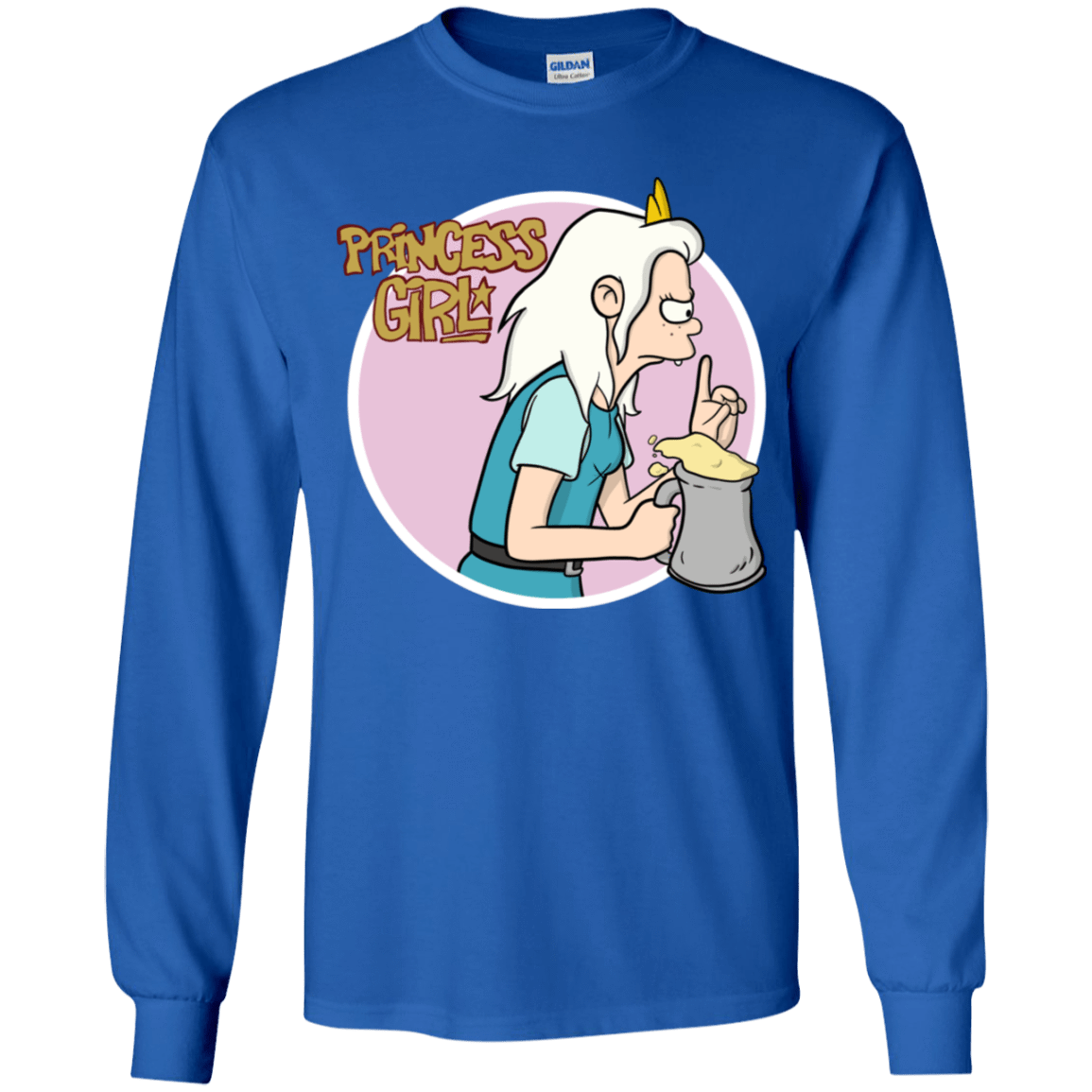 T-Shirts Royal / YS Princess Girl Youth Long Sleeve T-Shirt