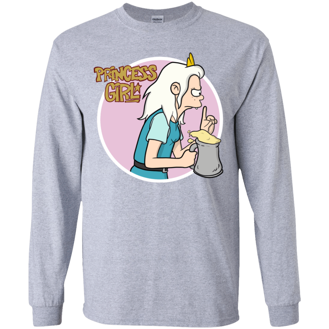 T-Shirts Sport Grey / YS Princess Girl Youth Long Sleeve T-Shirt