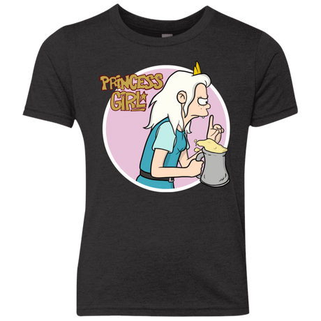 T-Shirts Vintage Black / YXS Princess Girl Youth Triblend T-Shirt
