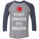 T-Shirts Premium Heather/ Vintage Navy / X-Small Princess Khaleesi Men's Triblend 3/4 Sleeve