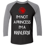 T-Shirts Vintage Black/Premium Heather / X-Small Princess Khaleesi Men's Triblend 3/4 Sleeve