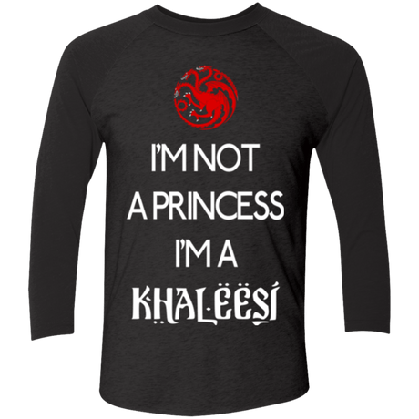 T-Shirts Vintage Black/Vintage Black / X-Small Princess Khaleesi Men's Triblend 3/4 Sleeve