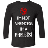 T-Shirts Vintage Black/Vintage Black / X-Small Princess Khaleesi Men's Triblend 3/4 Sleeve