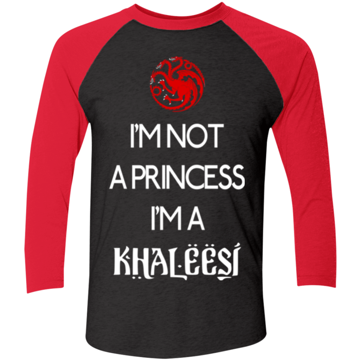 T-Shirts Vintage Black/Vintage Red / X-Small Princess Khaleesi Men's Triblend 3/4 Sleeve