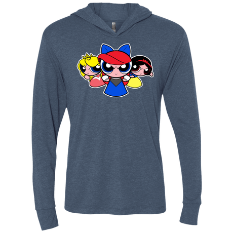 T-Shirts Indigo / X-Small Princess Puff Girls Triblend Long Sleeve Hoodie Tee
