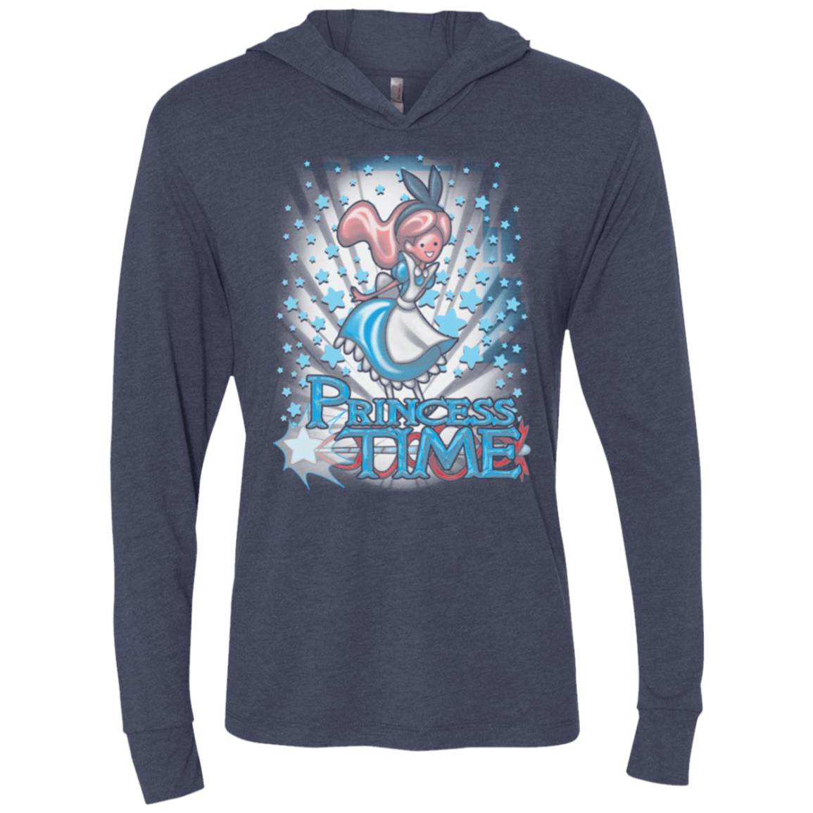 T-Shirts Vintage Navy / X-Small Princess Time Alice Triblend Long Sleeve Hoodie Tee