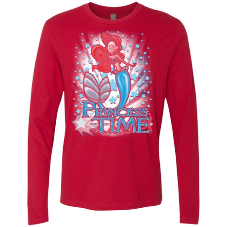 T-Shirts Red / Small Princess Time Ariel Men's Premium Long Sleeve