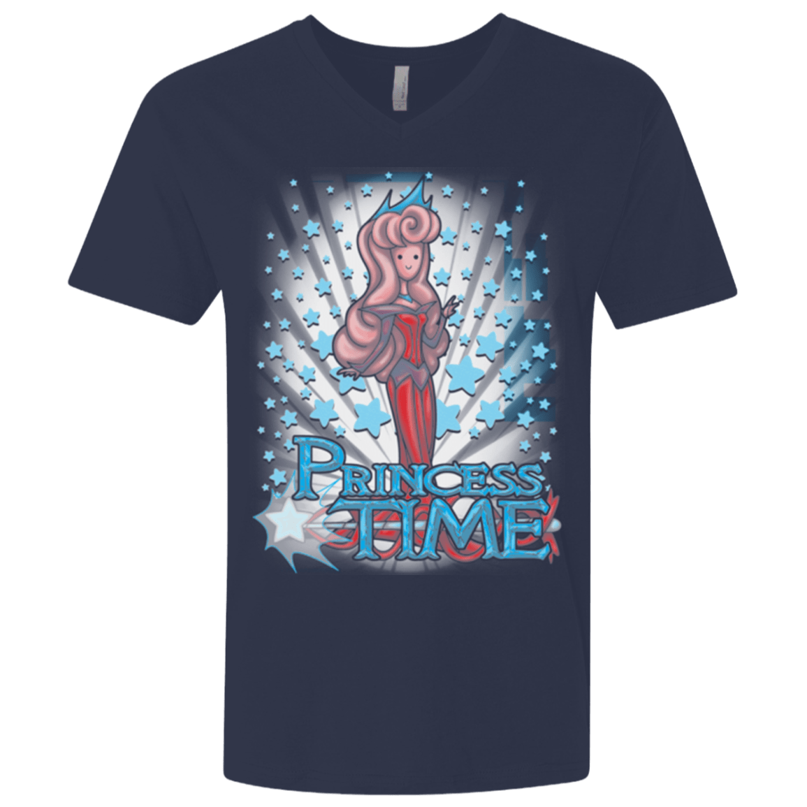 T-Shirts Midnight Navy / X-Small Princess Time Aurora Men's Premium V-Neck