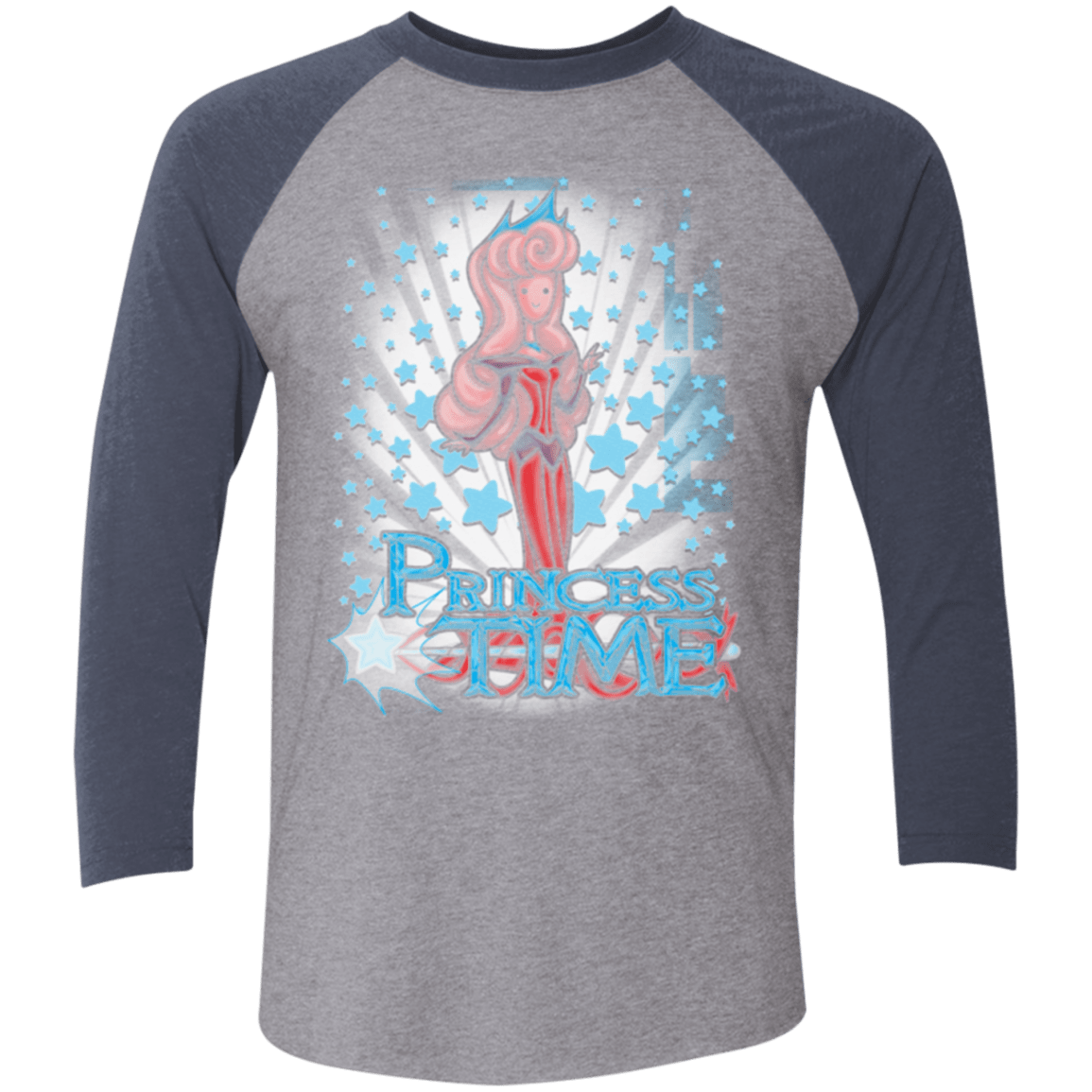 T-Shirts Premium Heather/ Vintage Navy / X-Small Princess Time Aurora Men's Triblend 3/4 Sleeve