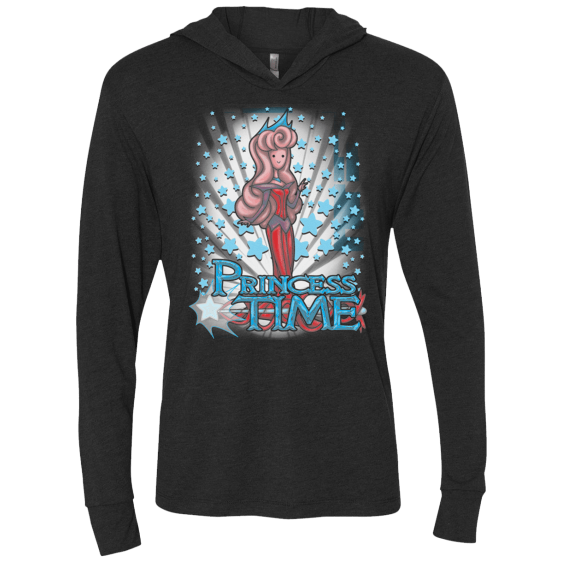 T-Shirts Vintage Black / X-Small Princess Time Aurora Triblend Long Sleeve Hoodie Tee