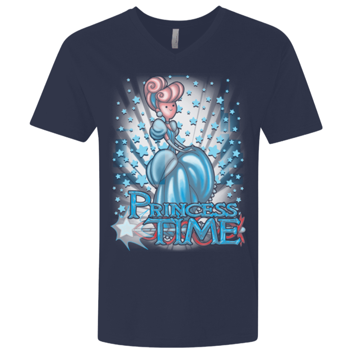 T-Shirts Midnight Navy / X-Small Princess Time Cinderella Men's Premium V-Neck
