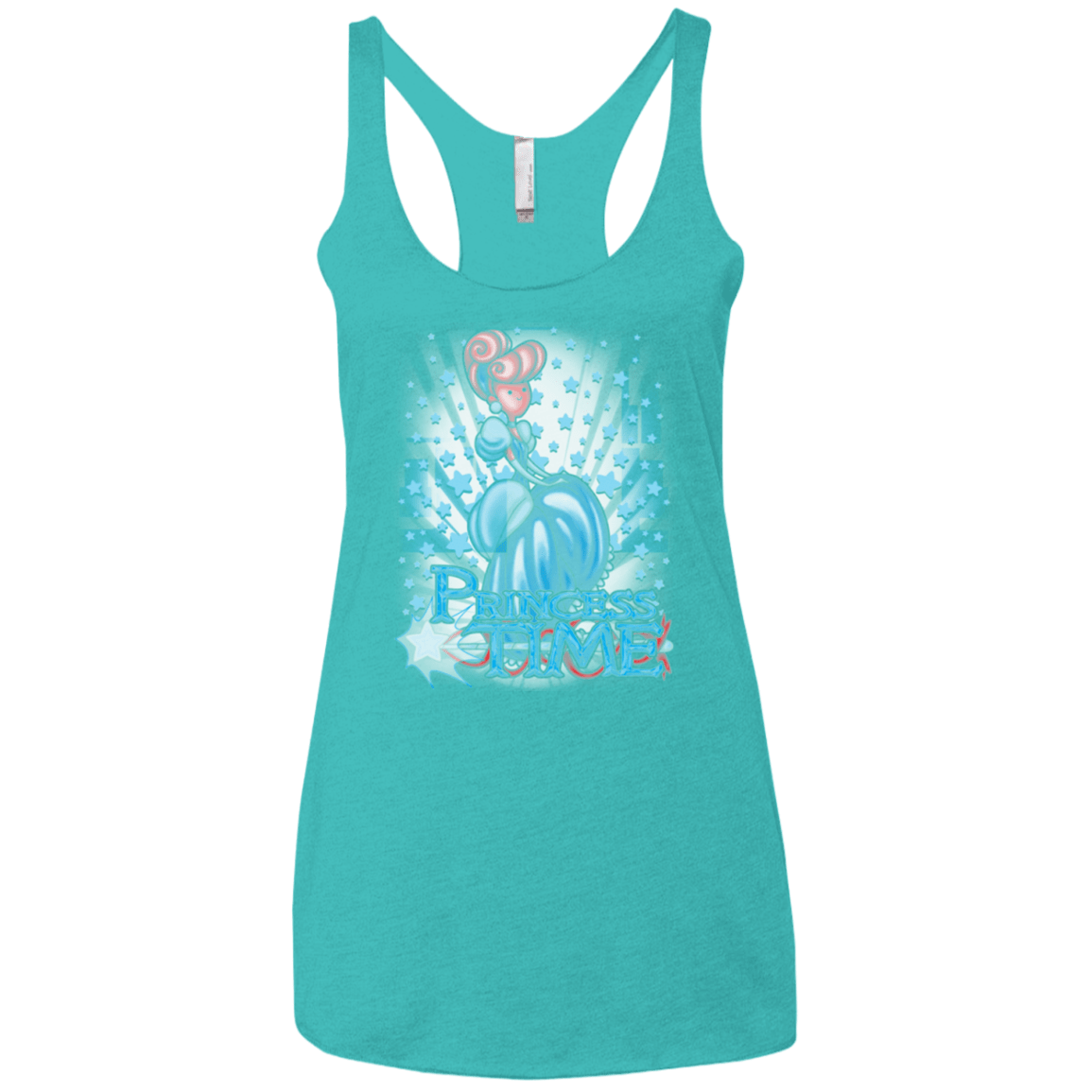 T-Shirts Tahiti Blue / X-Small Princess Time Cinderella Women's Triblend Racerback Tank