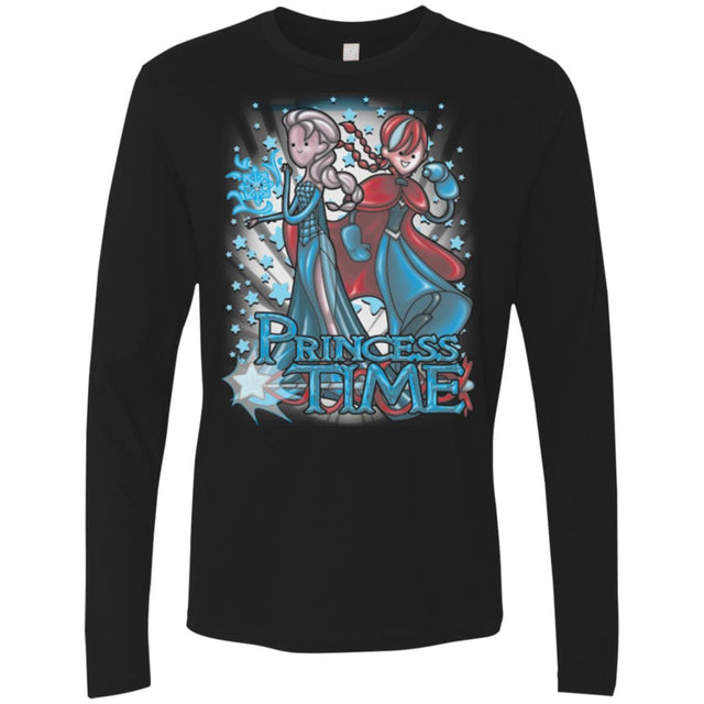 T-Shirts Black / Small Princess Time Elsa Anna Men's Premium Long Sleeve