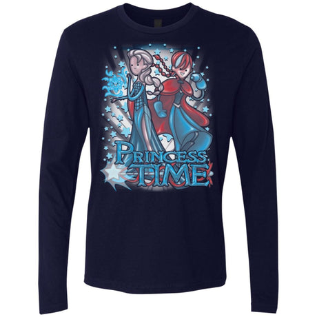 T-Shirts Midnight Navy / Small Princess Time Elsa Anna Men's Premium Long Sleeve