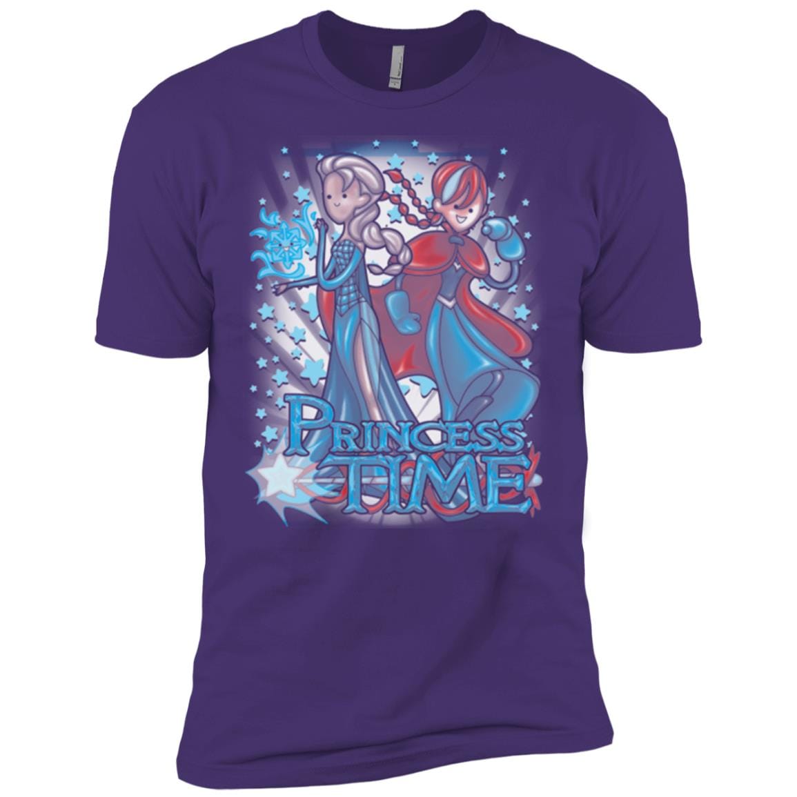 T-Shirts Purple / X-Small Princess Time Elsa Anna Men's Premium T-Shirt