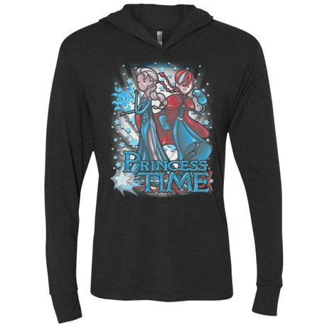 T-Shirts Vintage Black / X-Small Princess Time Elsa Anna Triblend Long Sleeve Hoodie Tee
