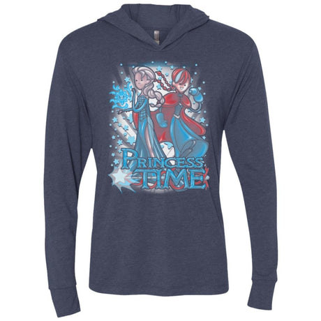 T-Shirts Vintage Navy / X-Small Princess Time Elsa Anna Triblend Long Sleeve Hoodie Tee
