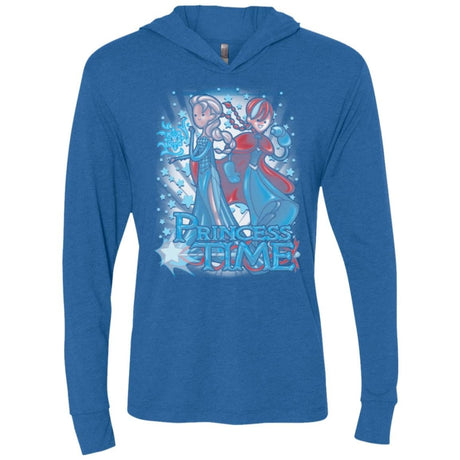 T-Shirts Vintage Royal / X-Small Princess Time Elsa Anna Triblend Long Sleeve Hoodie Tee