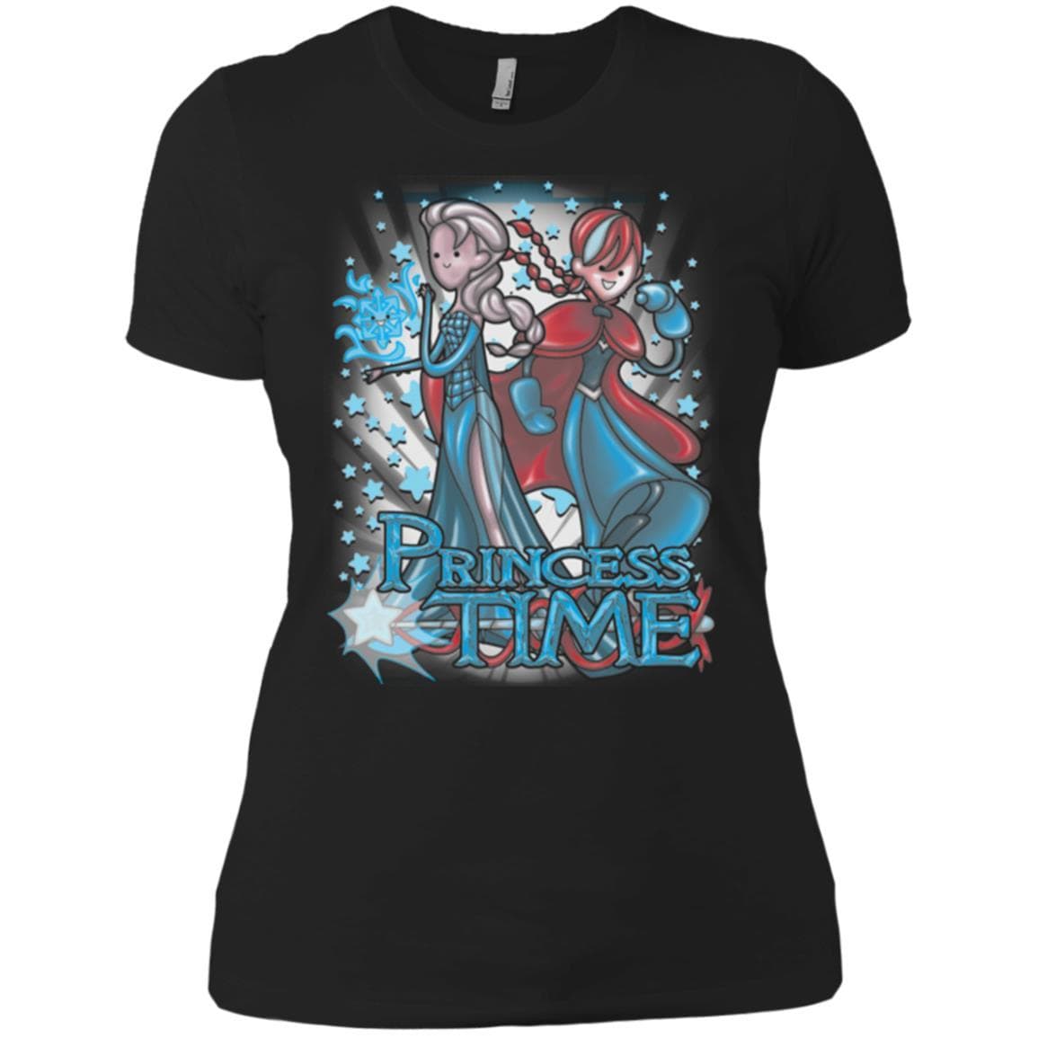 T-Shirts Black / X-Small Princess Time Elsa Anna Women's Premium T-Shirt