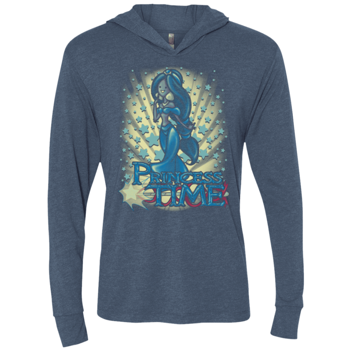 T-Shirts Indigo / X-Small Princess Time Jasmine Triblend Long Sleeve Hoodie Tee