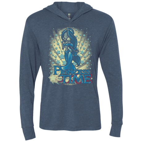 T-Shirts Indigo / X-Small Princess Time Jasmine Triblend Long Sleeve Hoodie Tee