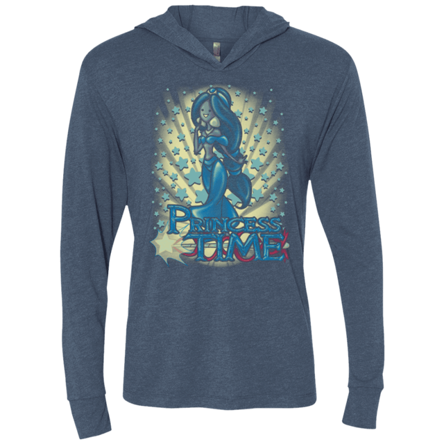 T-Shirts Indigo / X-Small Princess Time Jasmine Triblend Long Sleeve Hoodie Tee