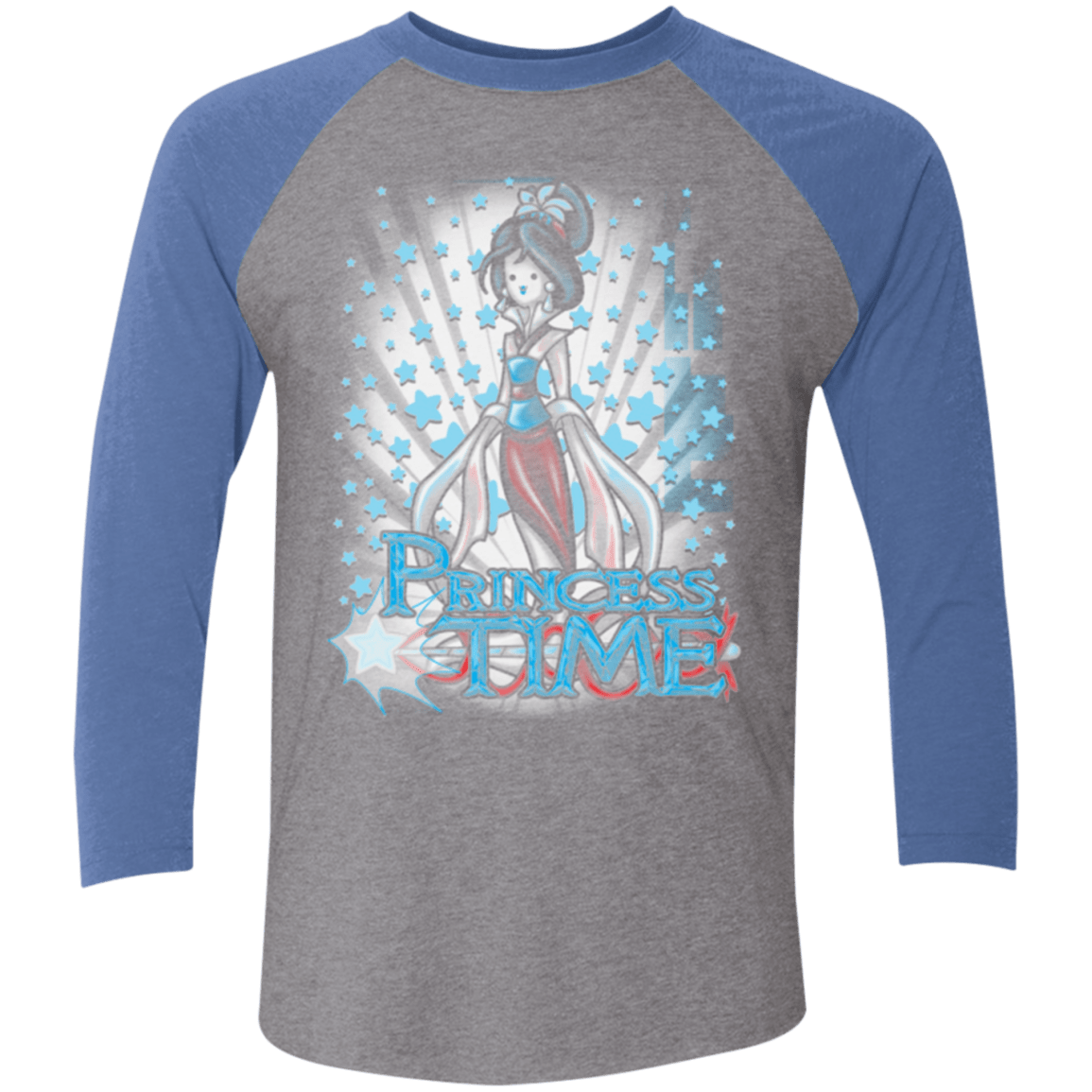 T-Shirts Premium Heather/ Vintage Royal / X-Small Princess Time Mulan Men's Triblend 3/4 Sleeve
