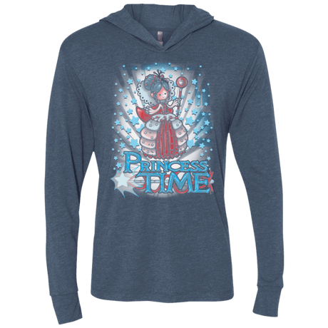 T-Shirts Indigo / X-Small Princess Time Vanellope Triblend Long Sleeve Hoodie Tee