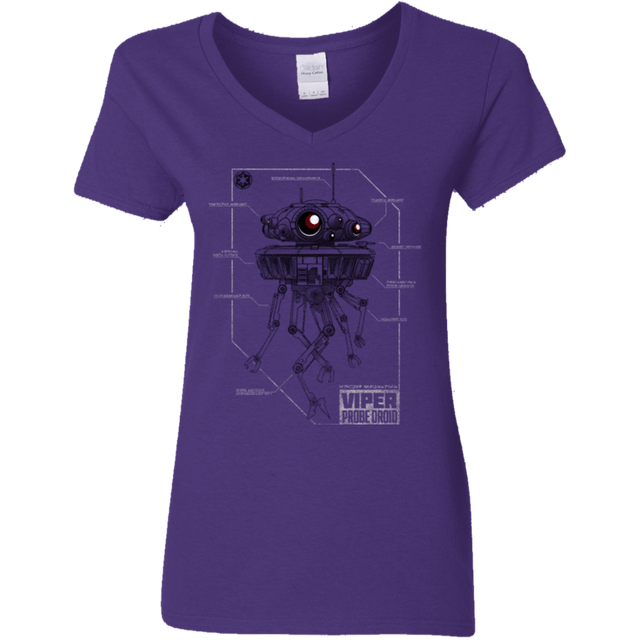 T-Shirts Purple / S Probe Droid POD Women's V-Neck T-Shirt