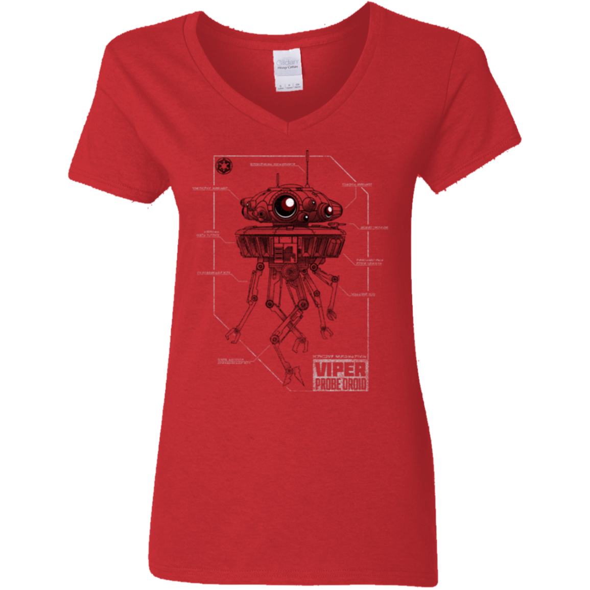 T-Shirts Red / S Probe Droid POD Women's V-Neck T-Shirt