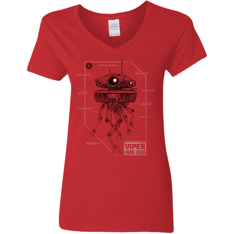 T-Shirts Red / S Probe Droid POD Women's V-Neck T-Shirt