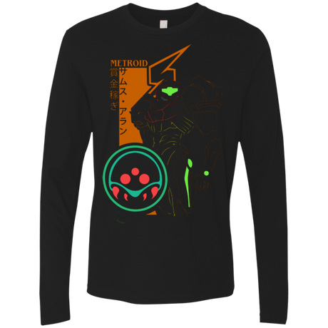 T-Shirts Black / Small Profile-METROID Men's Premium Long Sleeve
