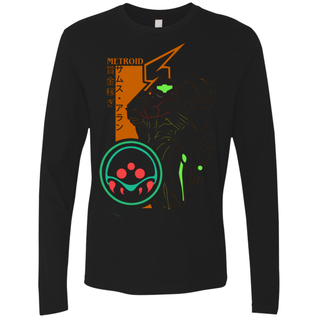 T-Shirts Black / Small Profile-METROID Men's Premium Long Sleeve