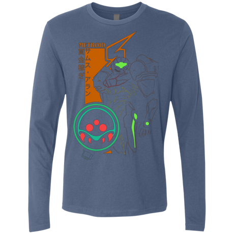 T-Shirts Indigo / Small Profile-METROID Men's Premium Long Sleeve
